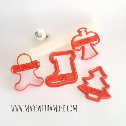 Weihnachten-Ausstecher mit Name - Set 01
