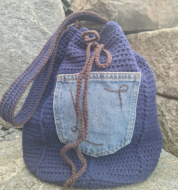 Tasche Boho Dunkelblau - Medium – Bild 4