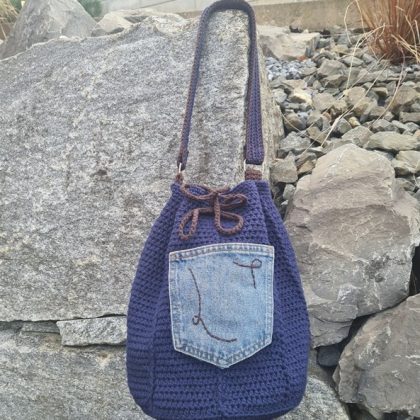 Tasche Boho Dunkelblau - Medium