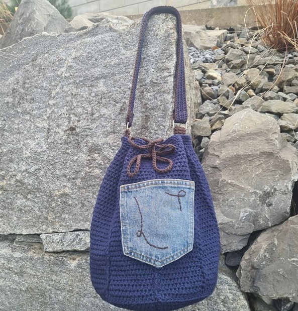 Tasche Boho Dunkelblau - Medium