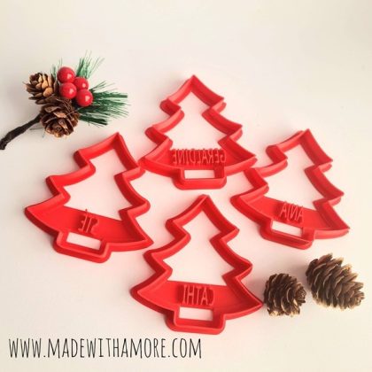 Weihnachten-Ausstecher mit Name - Set 01