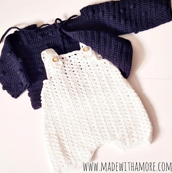 Baby-Set mit Strampler & Strickjacke (0–6 Monate)