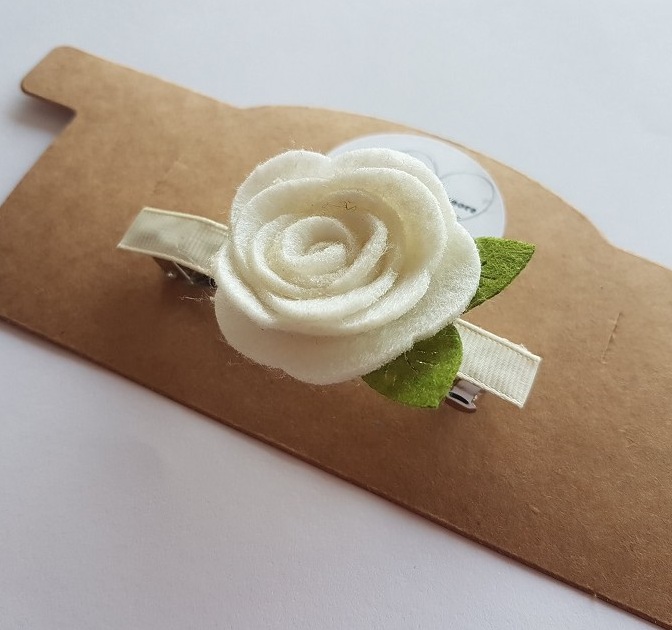 Patenthaarspange mit Rose 02