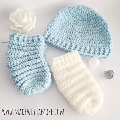 Baby-Set „Kuschelwolke“ | Mütze & 2 Paar Socken (0–6 Monate)