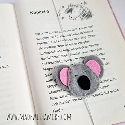 Lesezeichen aus Filz - Koala