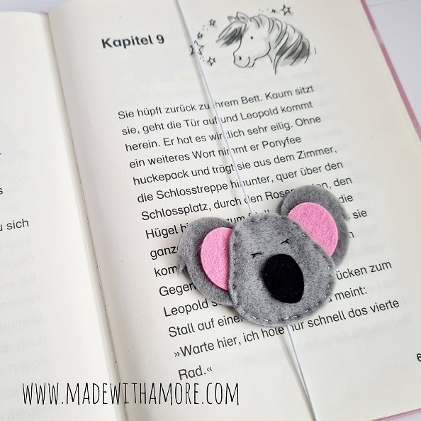 Lesezeichen aus Filz - Koala