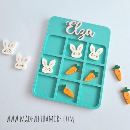 Personalisierte 3D-gedrucktes Tic-Tac-Toe Spiel mit Namen 01